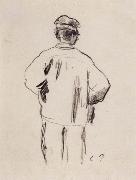 Camille Pissarro Rear View for a man in a smock oil painting on canvas